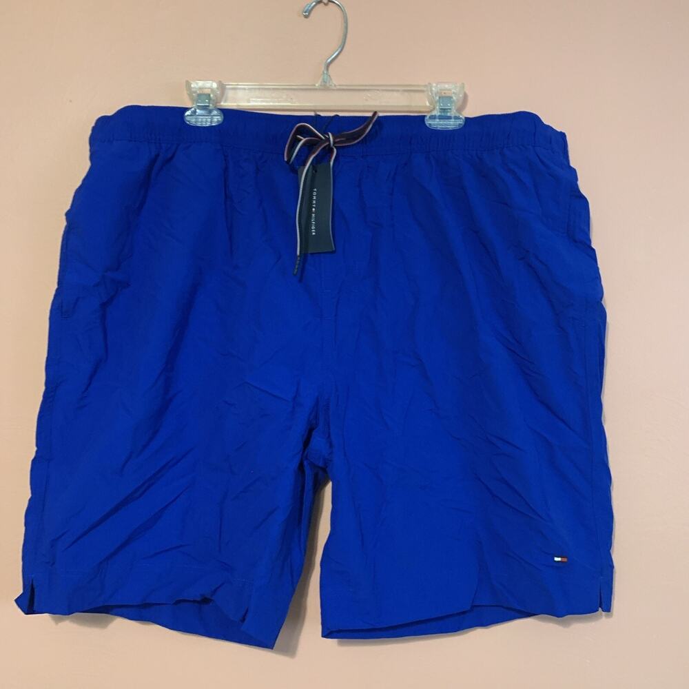 $69.50 Tommy Hilfiger Men's Short Maillot 8" Inseam Swim Trunks blue 2XL NWT